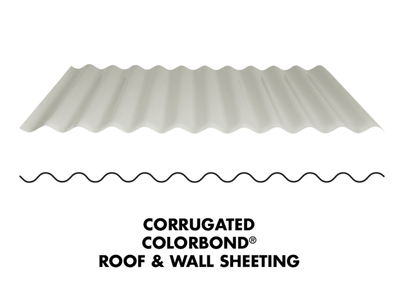 Colorbond steel corrugated roof sheet in Surfmist colour