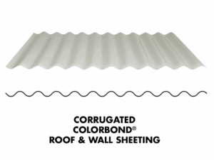 Colorbond steel corrugated roof sheet in Surfmist colour