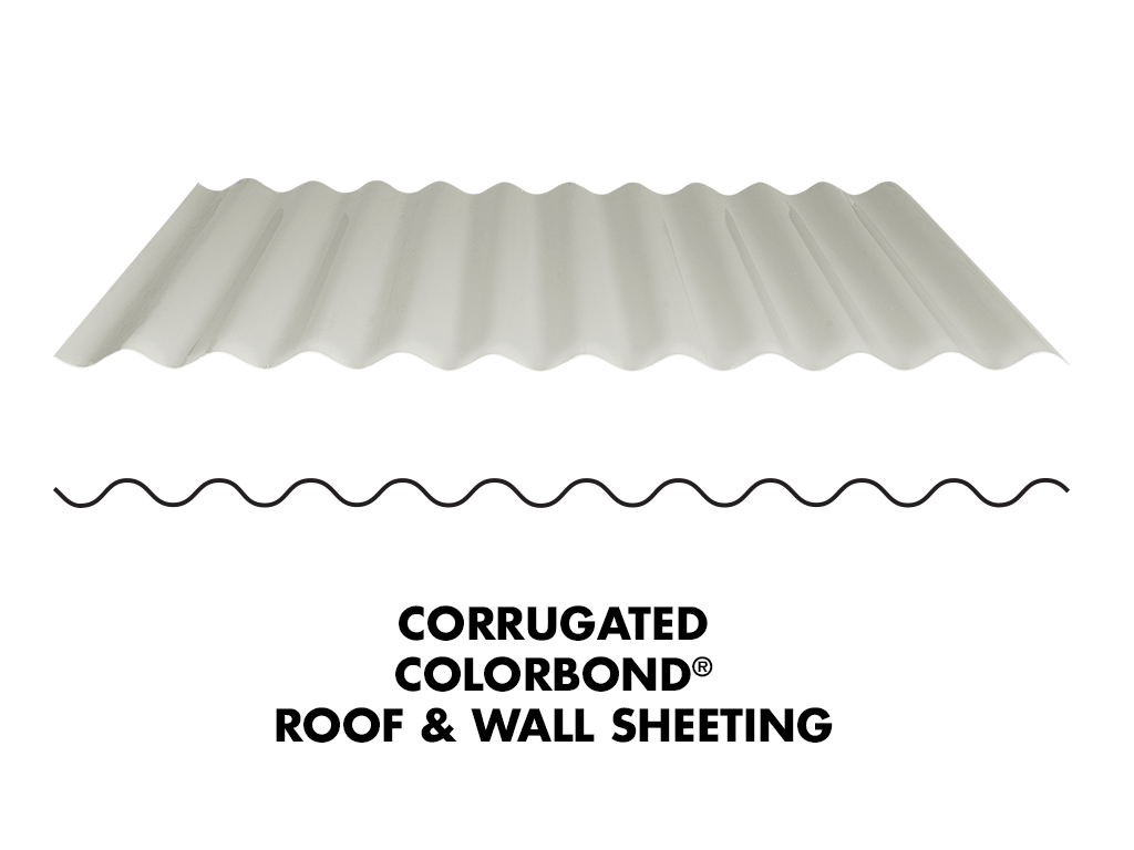 Colorbond steel corrugated roof sheet in Surfmist colour
