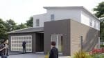 House front with people